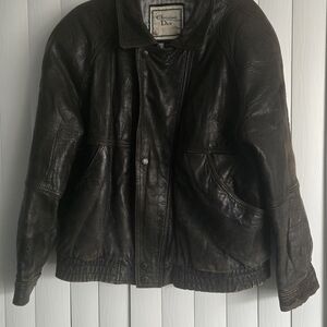 Dior Black Leather Jacket with Striped Lining